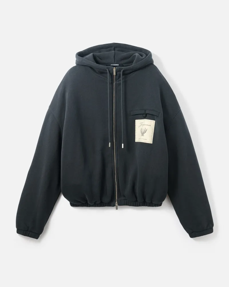 Jacquemus Le Hoodie Torneo - Rosemary Label Blau Rosemary