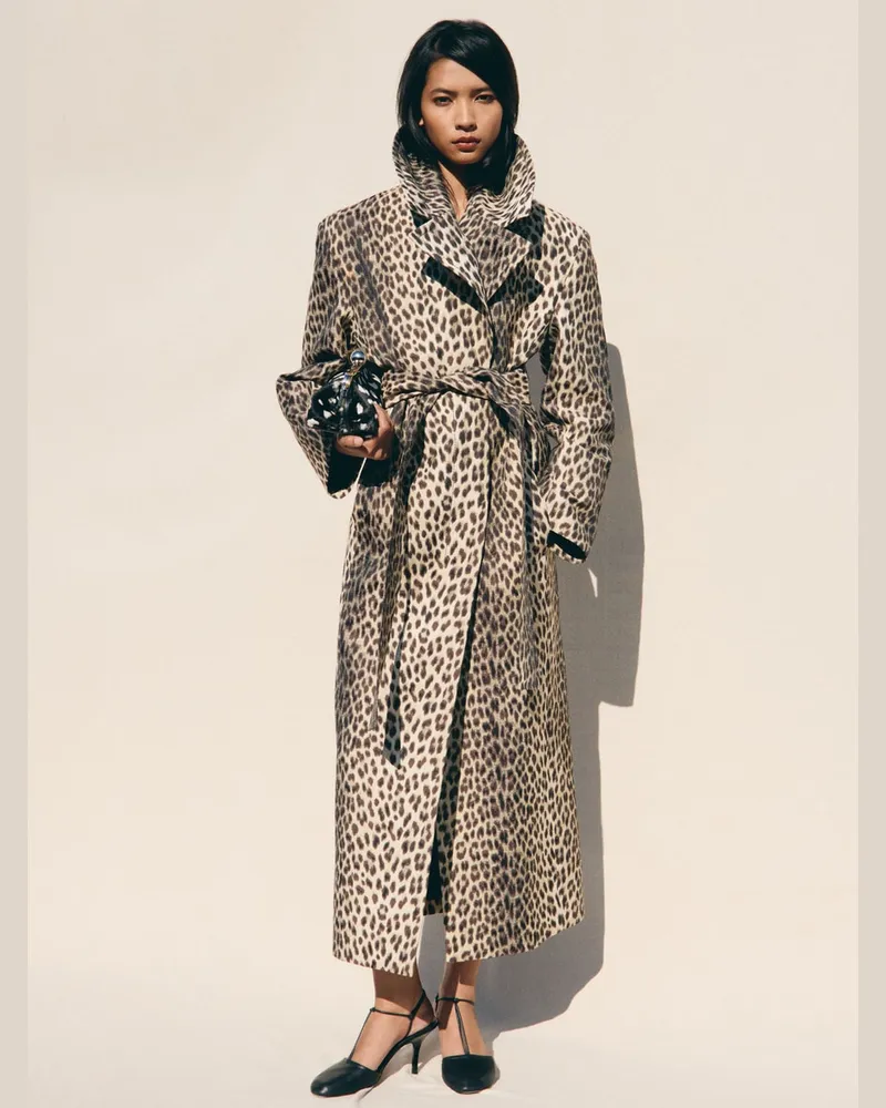 Jacquemus Der Fernando Mantel - Leopard Beige / Schwarz Leopard