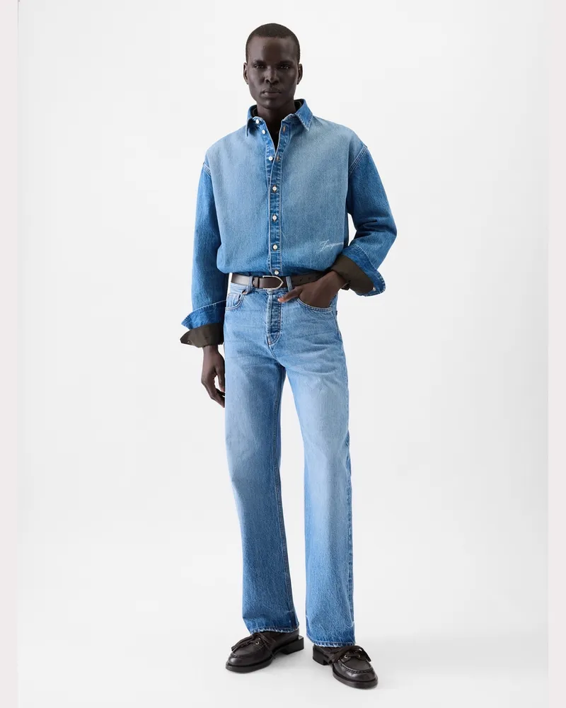 Jacquemus The Straight De-nîmes Denim Pants - Blue/Tabac Blue