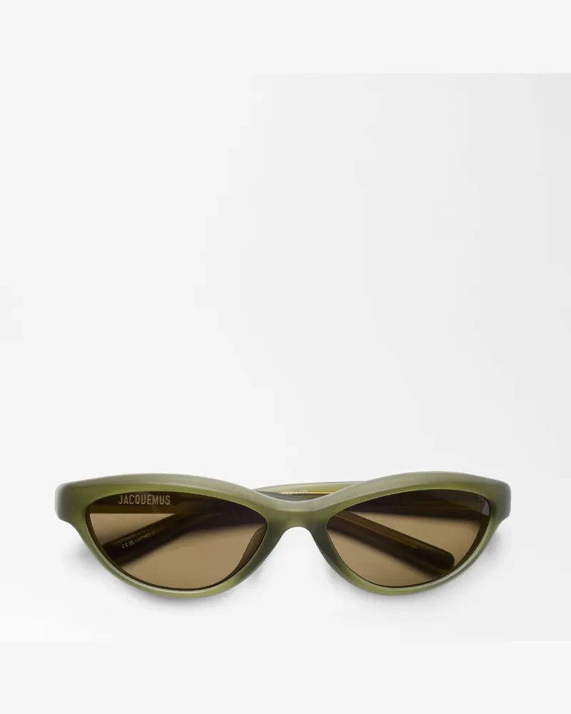 Jacquemus Die Curvo Sonnenbrille - Grün Mat Dunkelgrün