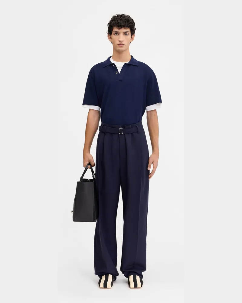 Jacquemus The Knit Polo Shirt - Dark Navy Dark
