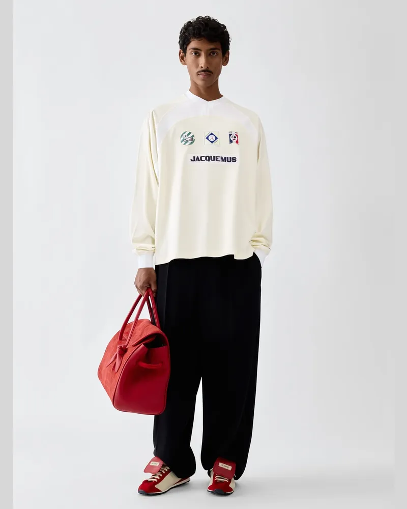 Jacquemus The Supporter Long-sleeve T-shirt - Beige / White Beige