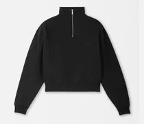 Das Gros Grain Sweatshirt Mit Reißverschluss Und Rollkragen - Schwarz