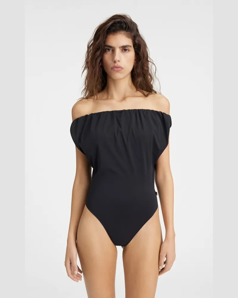 Jacquemus The Drapeado Swimsuit - Black Black