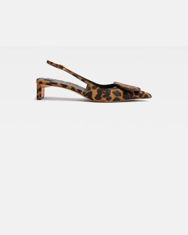 Jacquemus The Low Duelo Slingbacks - Print Leopard Brown Print