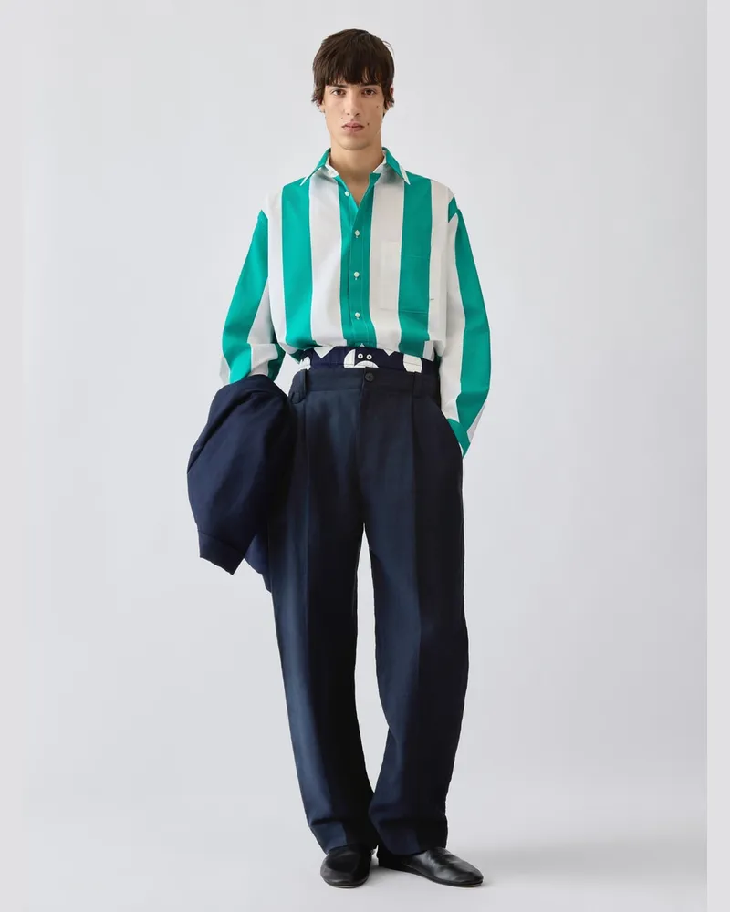 Jacquemus Le Pantalon Croisière Lin - Blau Dunkelmarineblau