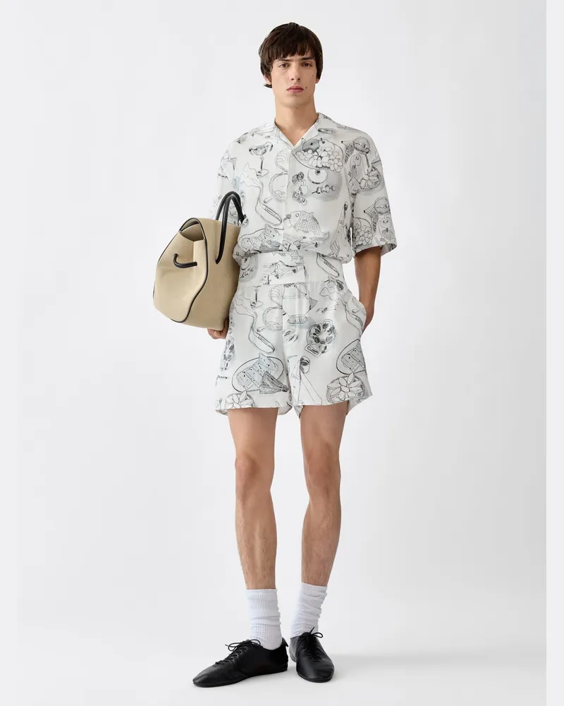 Jacquemus Le Boxer - Print Table Weiß / Schwarz Print