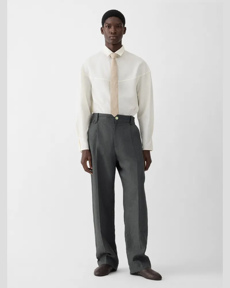 Jacquemus Le Pantalon Croisière Lin - Dark Grau Dark