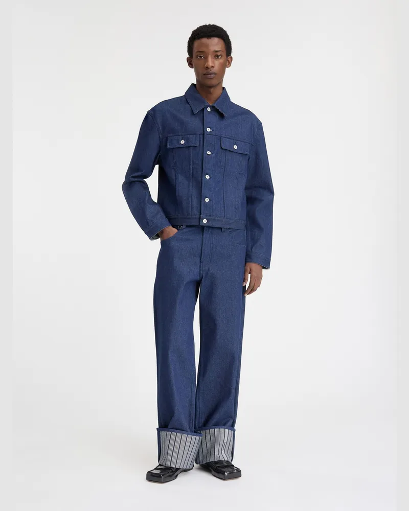 Jacquemus The Denim De-nîmes Jacket - Navy / Navy Stripes Navy