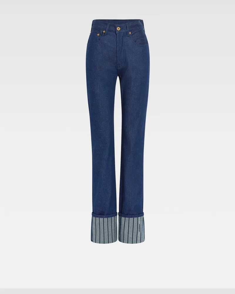 Jacquemus The Straight De-nîmes Denim Pants - Navy / Navy Stripes Navy