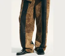 Die Tintore Lederhose - Stripes Braun / Schwarz
