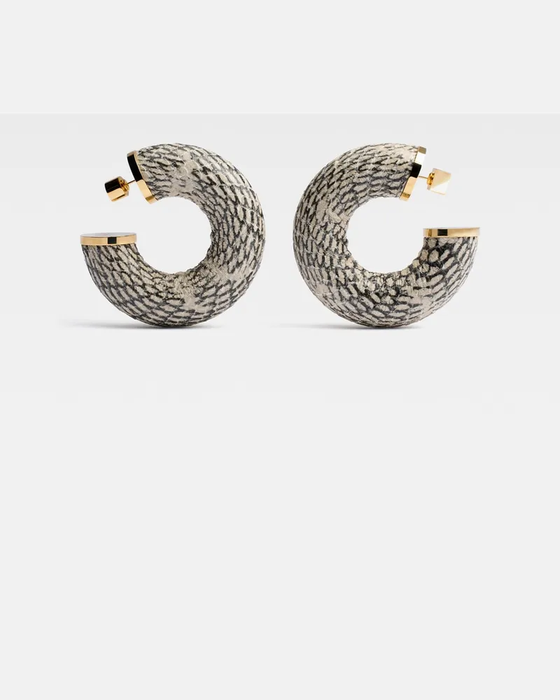 Jacquemus The Mojave Hoops Earrings - Gold/Beige Gold