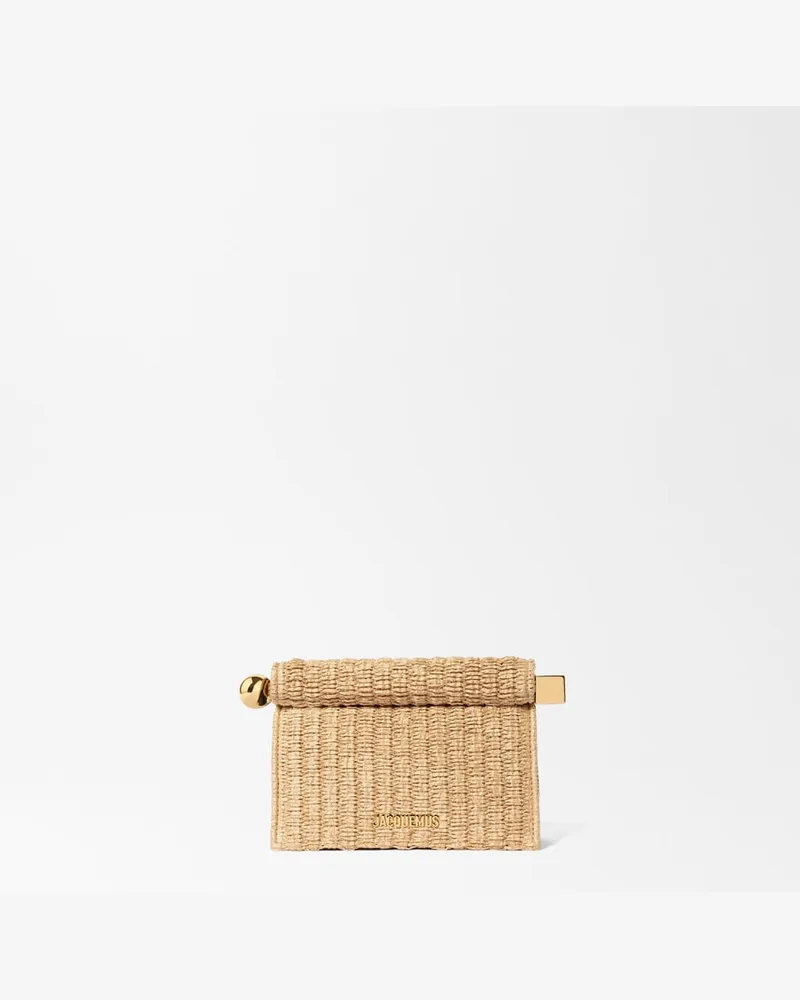 Jacquemus Die Kleine Rond Carré Clutch - Natural/Schwarz Natural