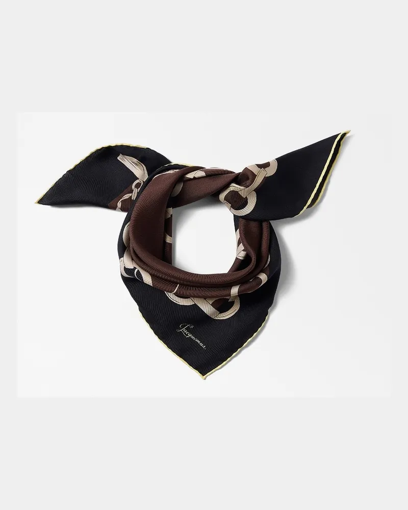 Jacquemus Der Pampille Seidenschal - Print Chain Jewelry Braun Print