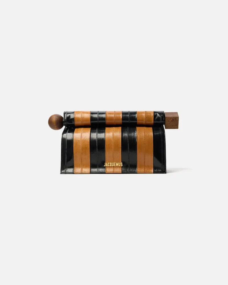 Jacquemus The Rond Carré Clutch - Beige / Black Beige