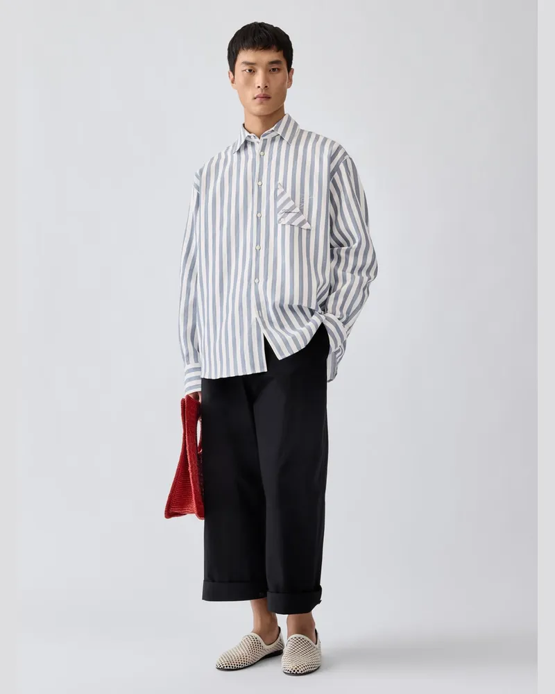 Jacquemus Das Voilier-Hemd - Jacquard Stripes Blau Jacquard