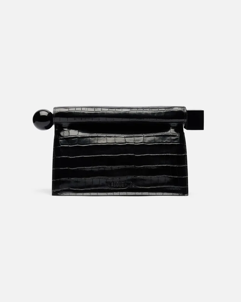 Jacquemus The Rond Carré Clutch - Black Black