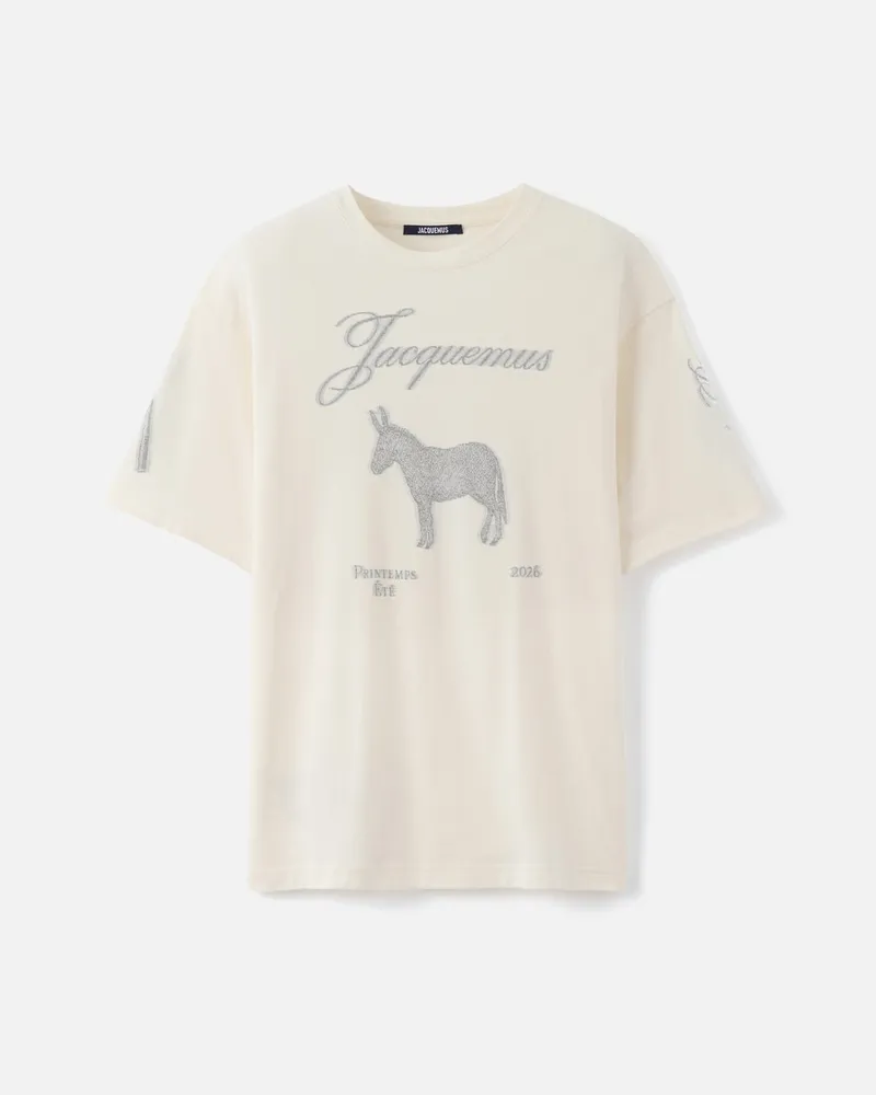 Jacquemus Le T-shirt Âne Manches Courtes - Donkey Jacquard Weiß Donkey