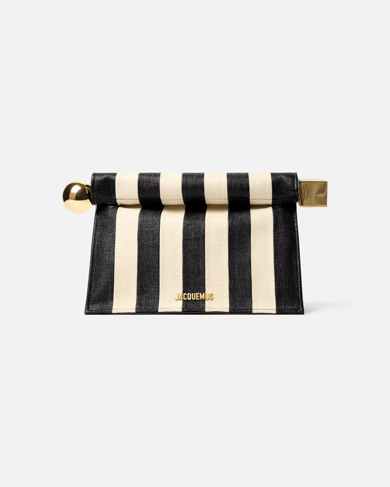 Jacquemus The Rond Carré Clutch - Ivory/Black Ivory