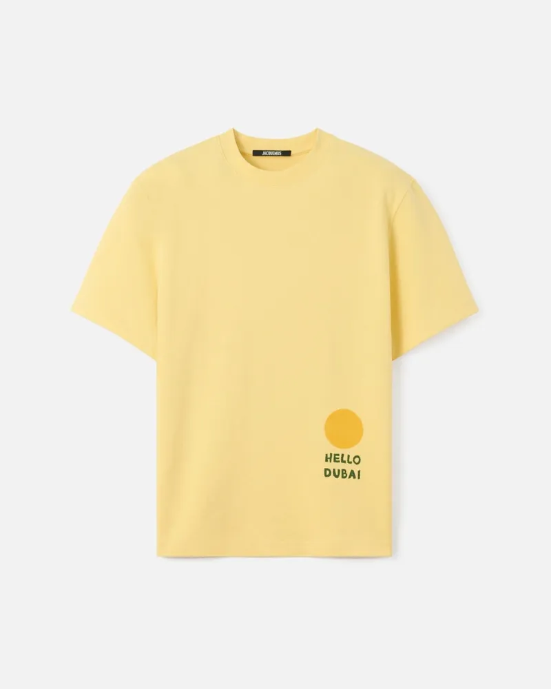 Jacquemus The Hello Dubai T-shirt - Dubai Palm Yellow Dubai