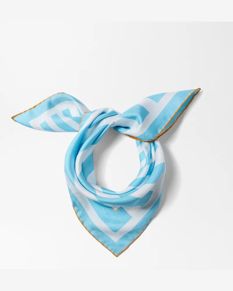Jacquemus Le Foulard À Rayures - Weiß Blau Stripes Druck