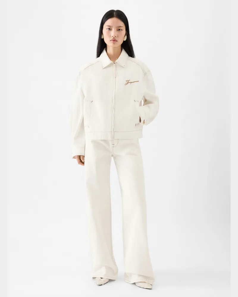 Jacquemus The Canevas De-nîmes Denim Jacket - Off-white/Tabac Off-white