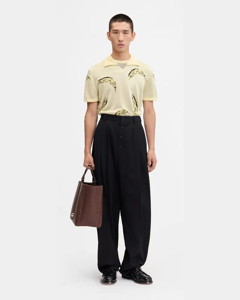 Jacquemus The Marino Polo Shirt - Banana Jacquard Yellow Banana