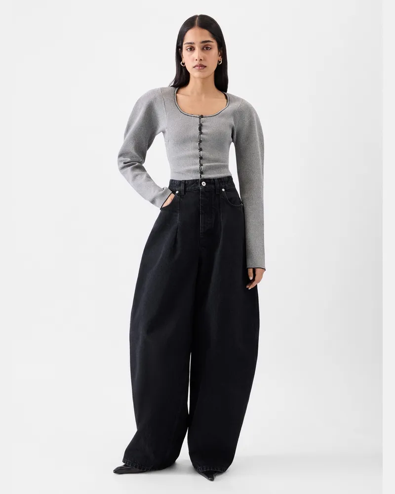 Jacquemus The Ovalo De-nîmes Denim Pants - Black Black