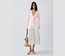 Das Paysan Langarm-Strickoberteil - Rosa
