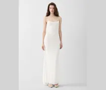 Das Plumetis Strickkleid - Weiß