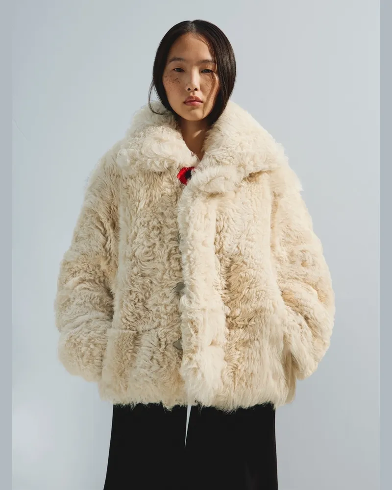 Jacquemus Der Mouton Peacoat - Weiß Cremeweiß
