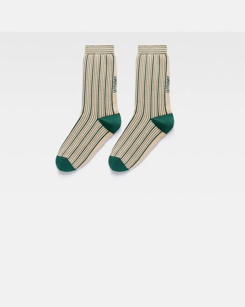 Jacquemus The Pablo Socks - Jacquard Green/Beige Jacquard