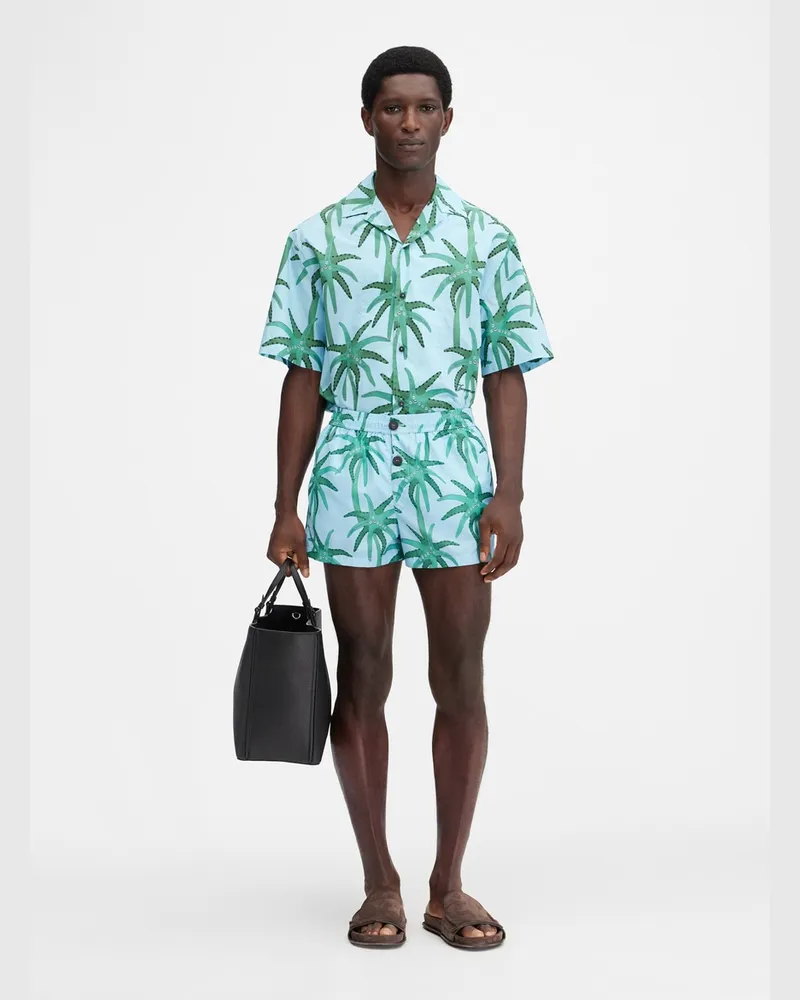 Jacquemus Le Maillot Puntini - Print Palmtrees Star Blau/Grün Print