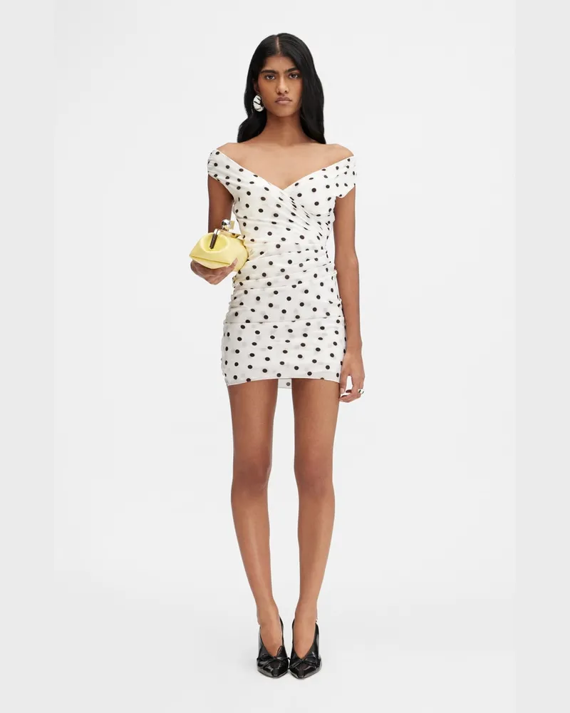 Jacquemus The Rita Dress - Print Dots Logo White/Black Print