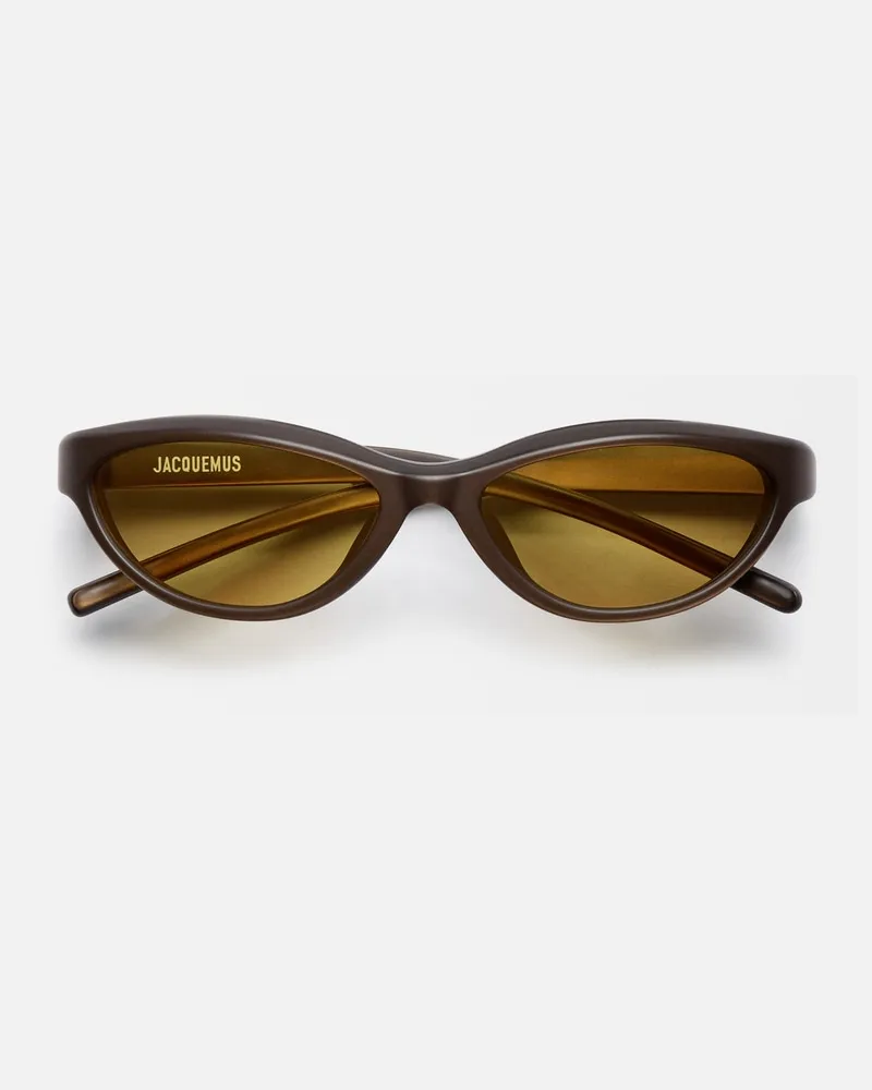 Jacquemus The Curvo Sunglasses - Dark Brown Matt Dark