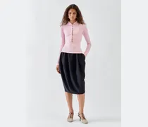 Das Merino Langarm-Polohemd - Rosa