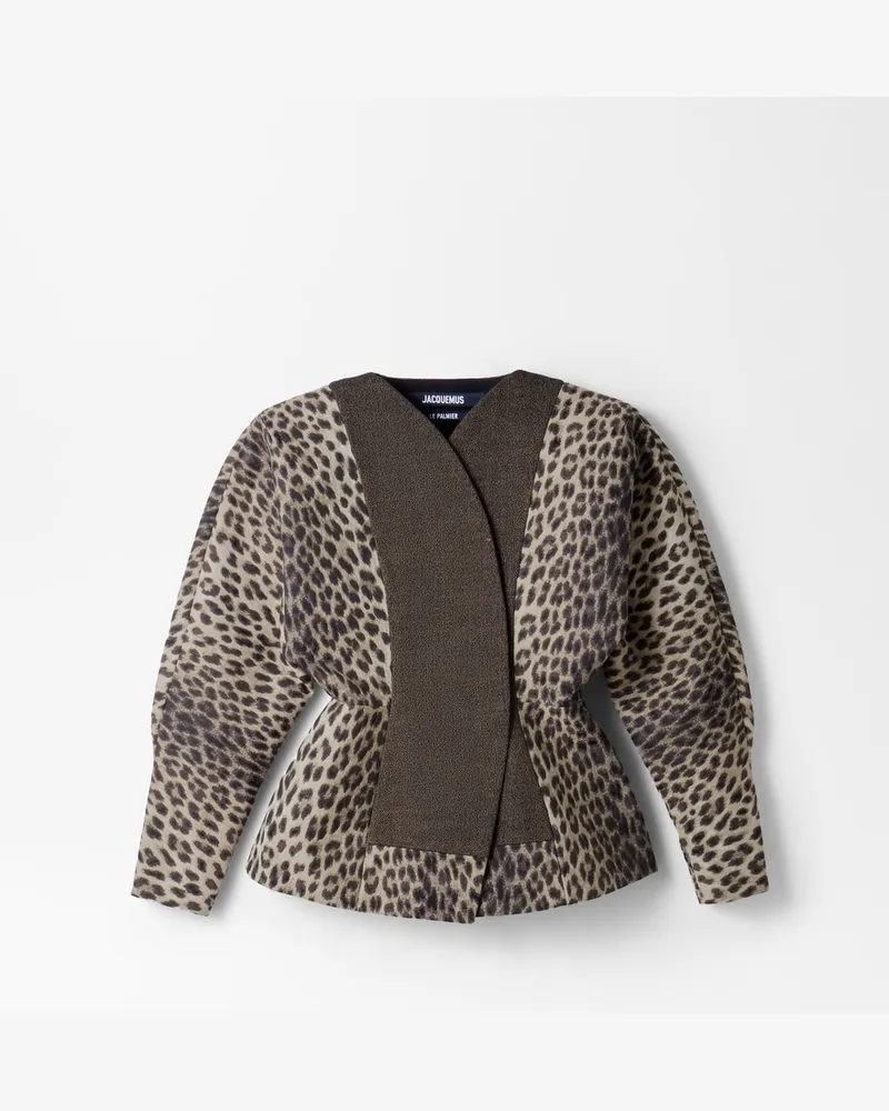 Jacquemus Die Paloma Jacke - Leopard Beige / Schwarz Leopard