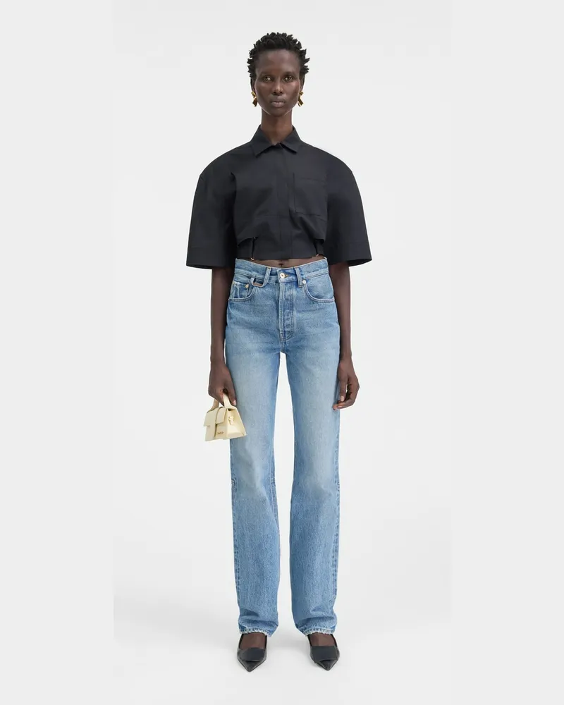 Jacquemus The Straight De-nîmes Denim Pants - Blue/Tabac Blue