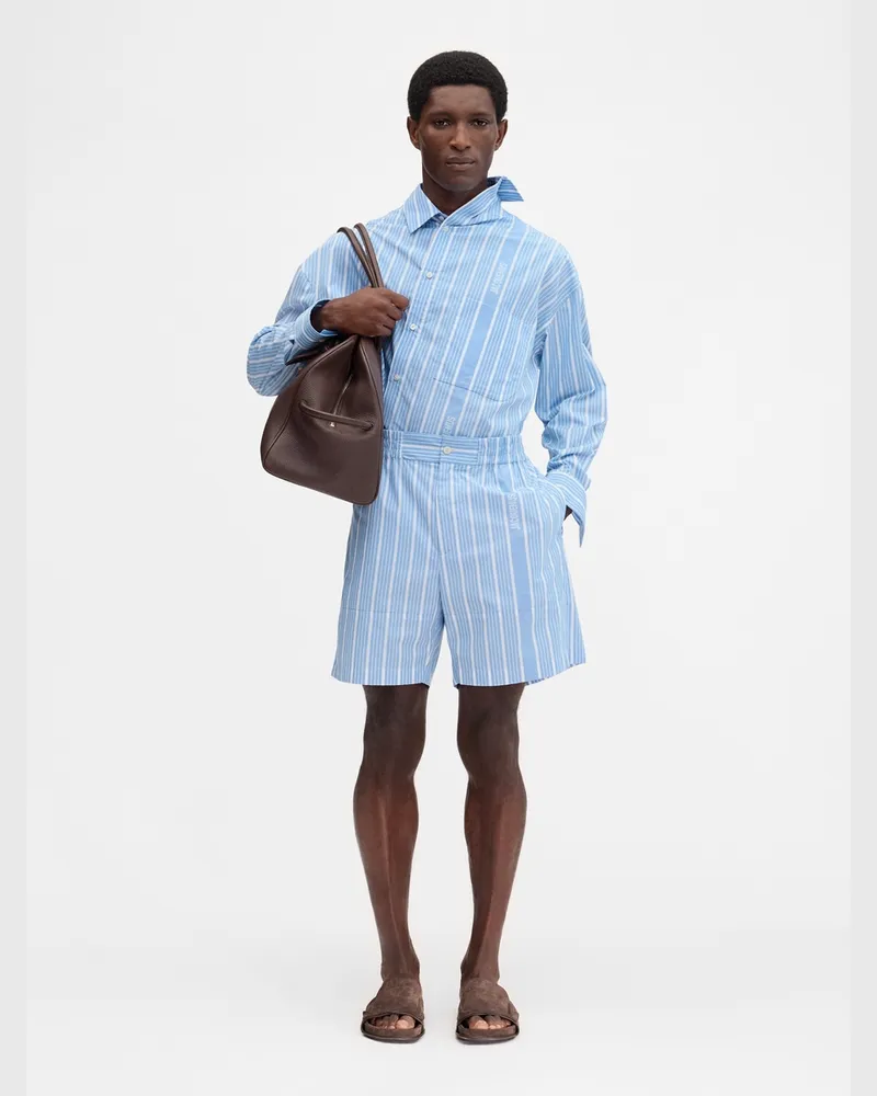 Jacquemus The Aloe Shorts - Jacquard Blue/White Jacquard