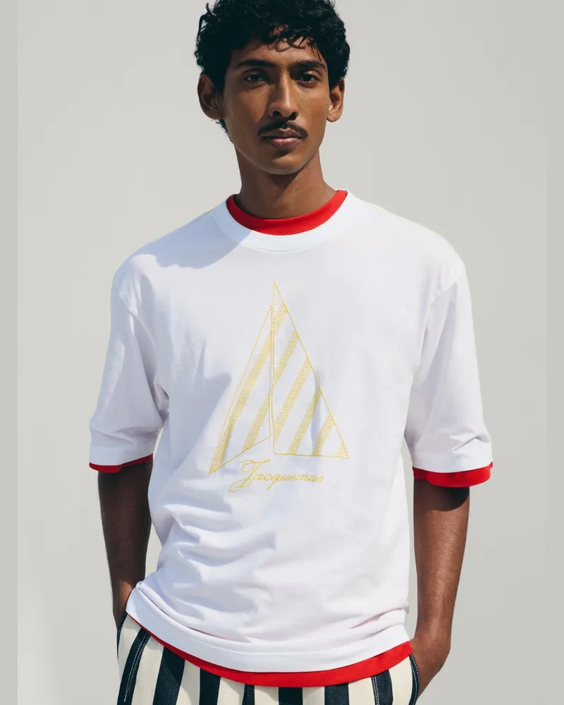 Jacquemus Das Voilier T-Shirt - Embroidery Gelb Sails Embroidery