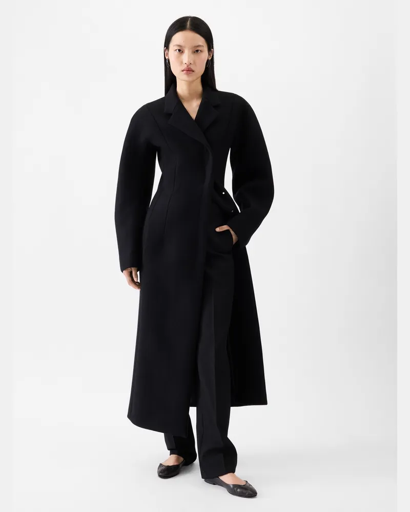 Jacquemus Der Curvo Mantel - Schwarz Schwarz