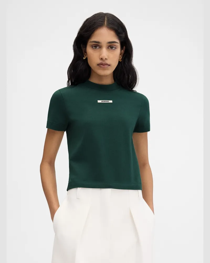 Jacquemus The Gros Grain T-shirt - Dark Green 2 Dark