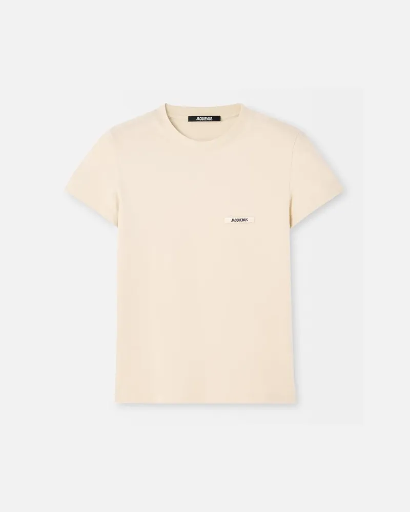 Jacquemus Le T-shirt Gros Grain Manches Courtes - Beige Hellbeige