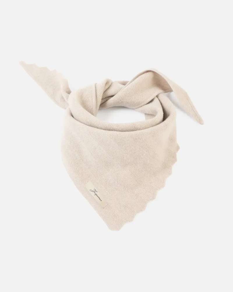 Jacquemus The Chevron Shawl - Light Beige Light