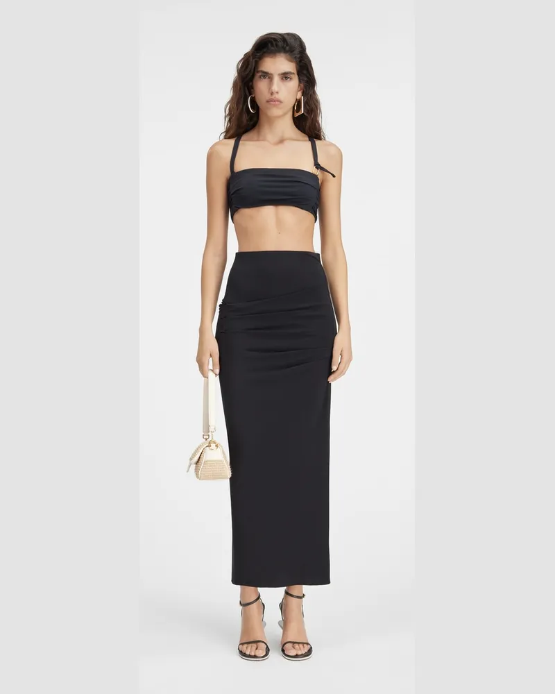 Jacquemus The Drapeado Skirt - Black Black