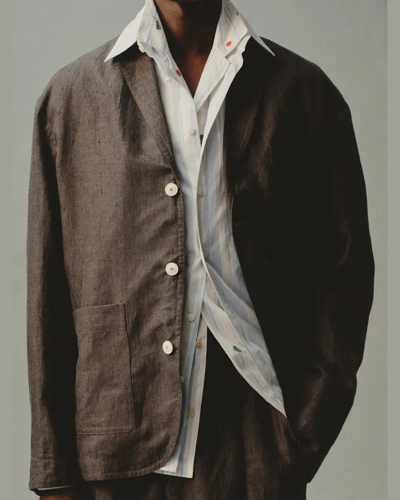 Jacquemus Das Romarin Hemd Mit Kurzen Ärmeln - Jacquard Classic Stripes Jacquard