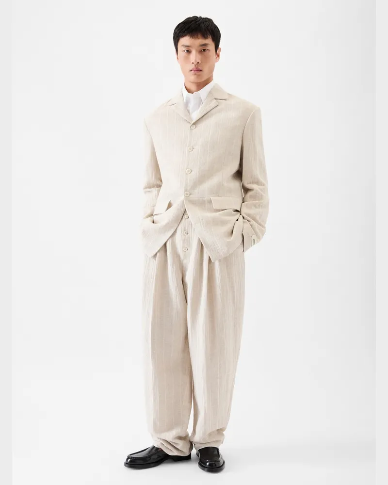Jacquemus The Pittore Jacket - Rib Knit Light Beige Rib