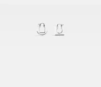 The Rond Carré Earrings - Silver / Transparent