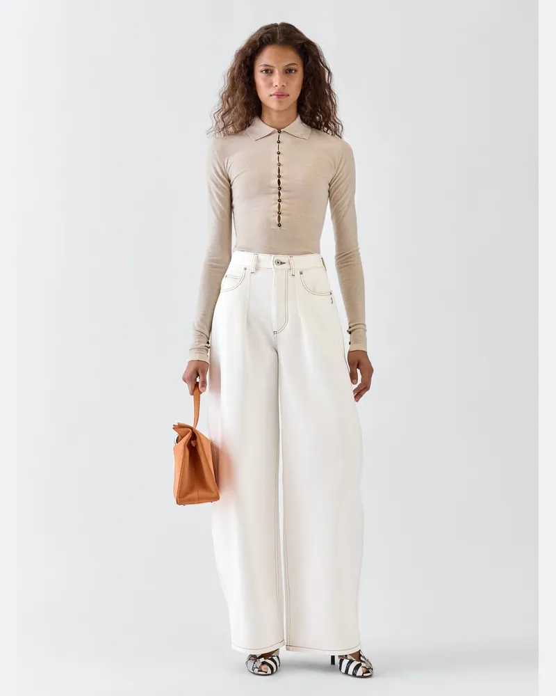 Jacquemus Die Ovalo De-Nîmes Hose Aus Denim - Weiß/Tabak Cremeweiß