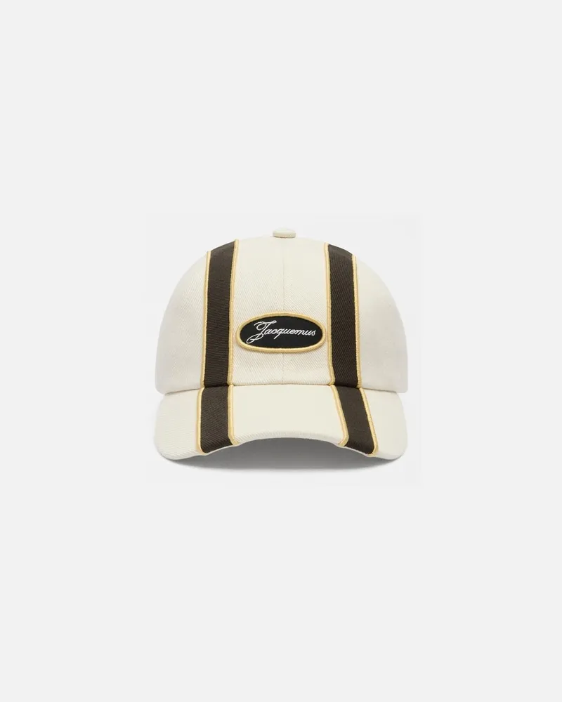Jacquemus The Aero Baseball Cap - Beige/Dark Grey Stripes Beige
